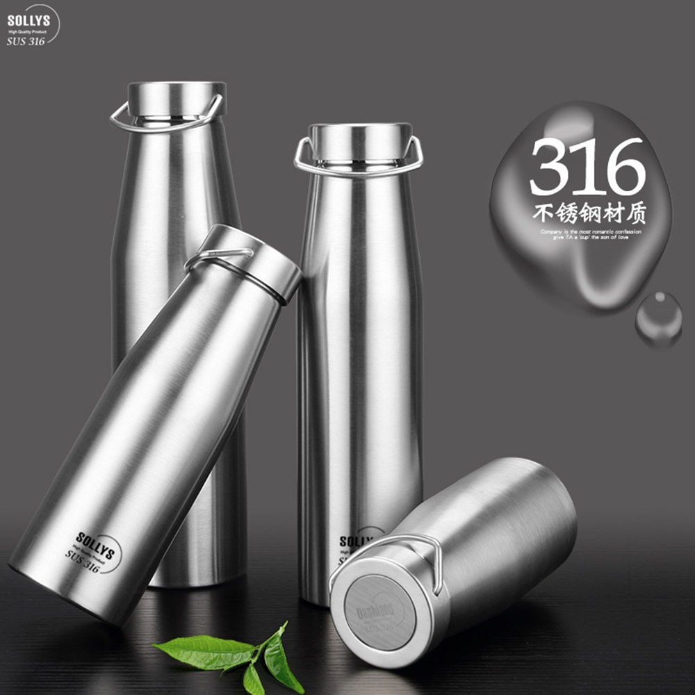 Water Bottle Sports Bottle With Handle Stainless Steel Insulated Flask